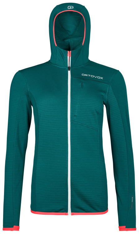 Ortovox Fleece Light Grid Hooded Jacket Women Ortovox Fleece Light Grid Hooded Jacket Women Farbe / color: pacific green ()