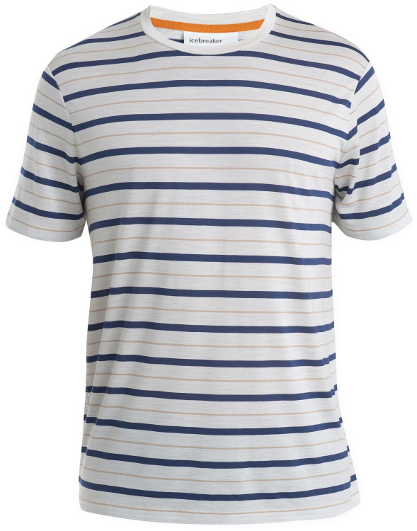 Icebreaker Wave SS Tee Stripe Men Icebreaker Wave SS Tee Stripe Men Farbe / color: ecru hthr/navy/praline ()