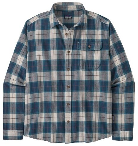 Patagonia Mens LS Cotton in Conversion LW Fjord Flannel Shirt Patagonia Mens LS Cotton in Conversion LW Fjord Flannel Shirt Farbe / color: beach plaid tidepool blue ()