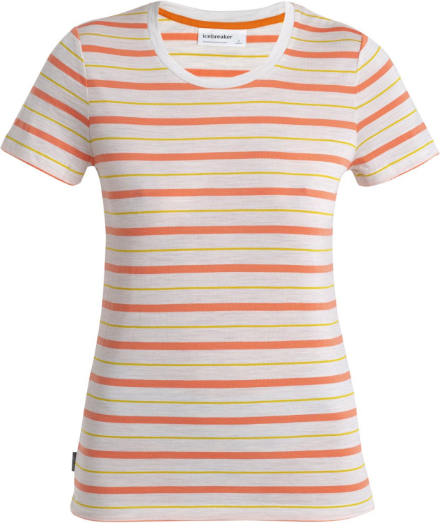 Icebreaker Wave SS Tee Stripe Women Icebreaker Wave SS Tee Stripe Women Farbe / color: ecru hthr/tang/lux ()