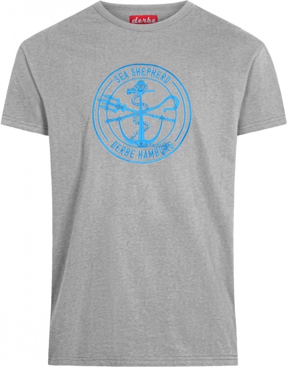 Derbe T-Shirt JF Barsch Mono GOTS Derbe T-Shirt JF Barsch Mono GOTS Farbe / color: grey melange/briliant blue ()