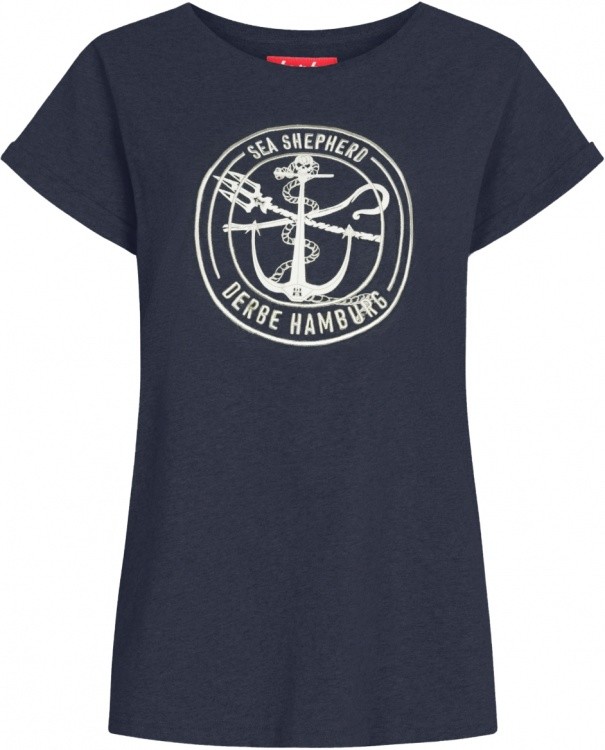 Derbe T-Shirt JF Barbe Mono GOTS Women Derbe T-Shirt JF Barbe Mono GOTS Women Farbe / color: navy/off white ()