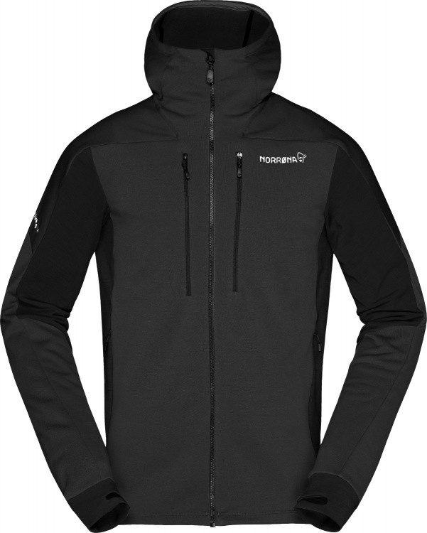 Norrona Trollveggen Powerstretch Pro Zip Hood Mens Norrona Trollveggen Powerstretch Pro Zip Hood Mens Farbe / color: caviar ()