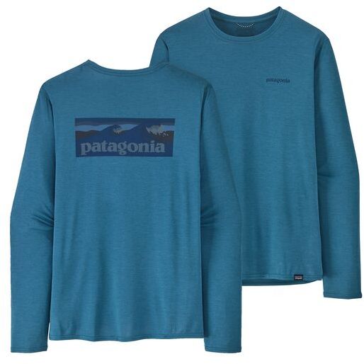 Patagonia Mens LS Cap Cool Daily Graphic Shirt Patagonia Mens LS Cap Cool Daily Graphic Shirt Farbe / color: wavy blue x-dye ()