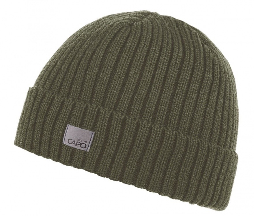 Capo Ribbed Short Wool Beanie, Full Fleece Lining Capo Ribbed Short Wool Beanie, Full Fleece Lining Farbe / color: olive ()