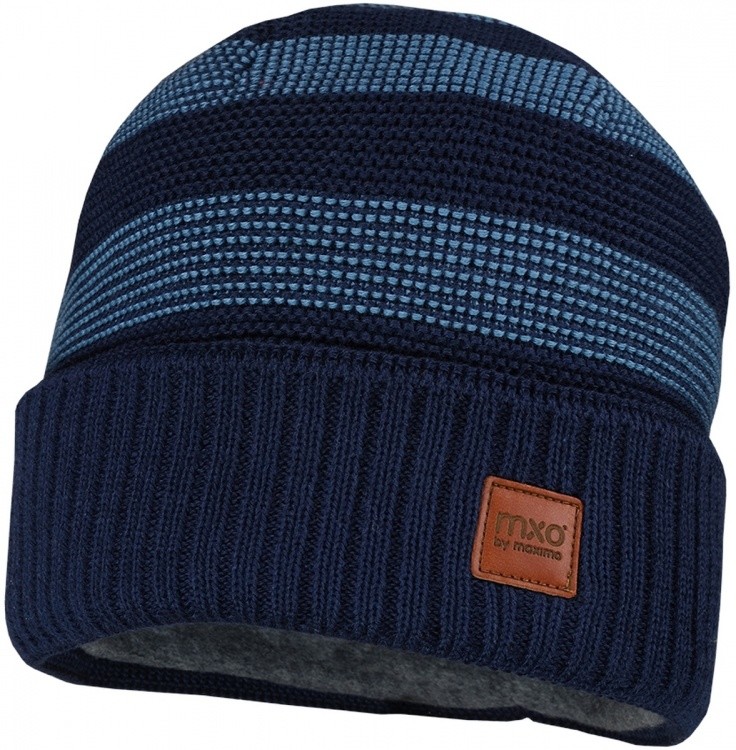 maximo Kids Hat GOTS With Turn Up And Stripes maximo Kids Hat GOTS With Turn Up And Stripes Farbe / color: navy ()