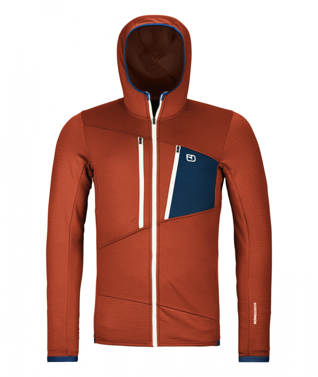 Ortovox Merino Fleece Grid Hoody Ortovox Merino Fleece Grid Hoody Farbe / color: clay orange ()