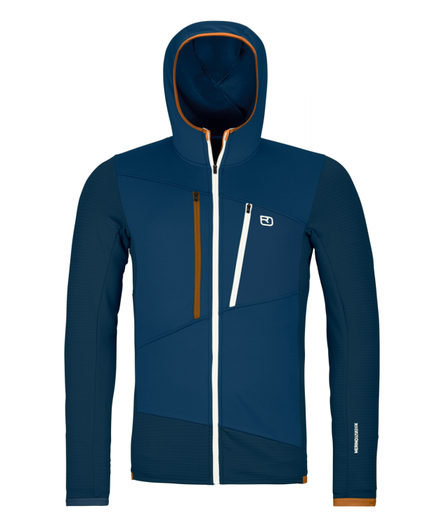 Ortovox Merino Fleece Grid Hoody Ortovox Merino Fleece Grid Hoody Farbe / color: deep ocean ()