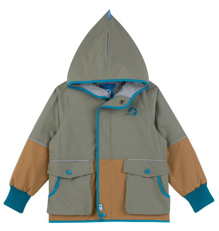 Detail Zwergenkapuze / detail dwarf hood, Farbe/ color: vetiver/mosaic