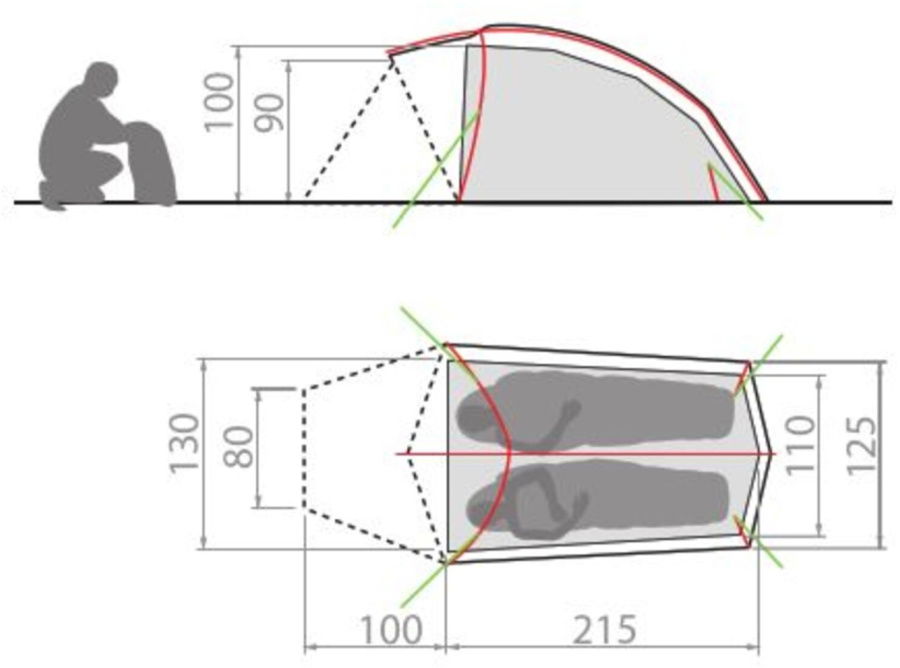 Grundriss 2P. / Groundsheet 2P.