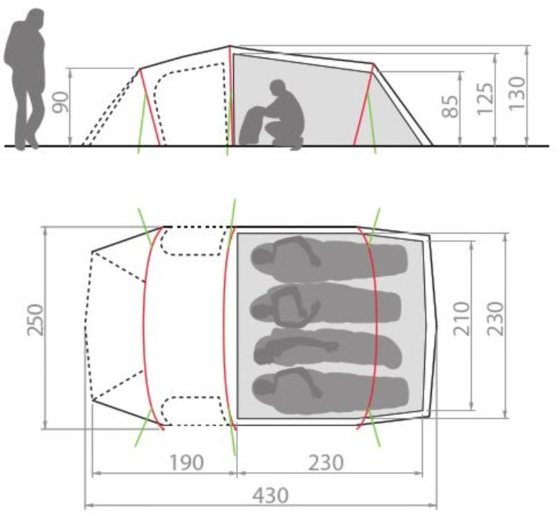 Grundriss 4P. / Groundsheet 4P.