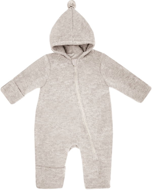 maximo GOTS Wollfleece Baby Overall mit Reißverschluss maximo GOTS Wollfleece Baby Overall mit Reißverschluss Farbe / color: beige ()