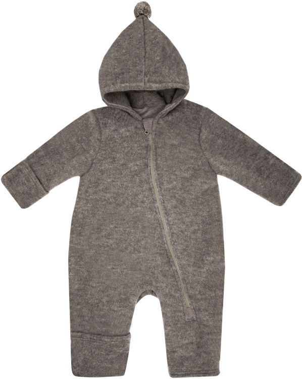 maximo GOTS Wollfleece Baby Overall mit Reißverschluss maximo GOTS Wollfleece Baby Overall mit Reißverschluss Farbe / color: braun ()