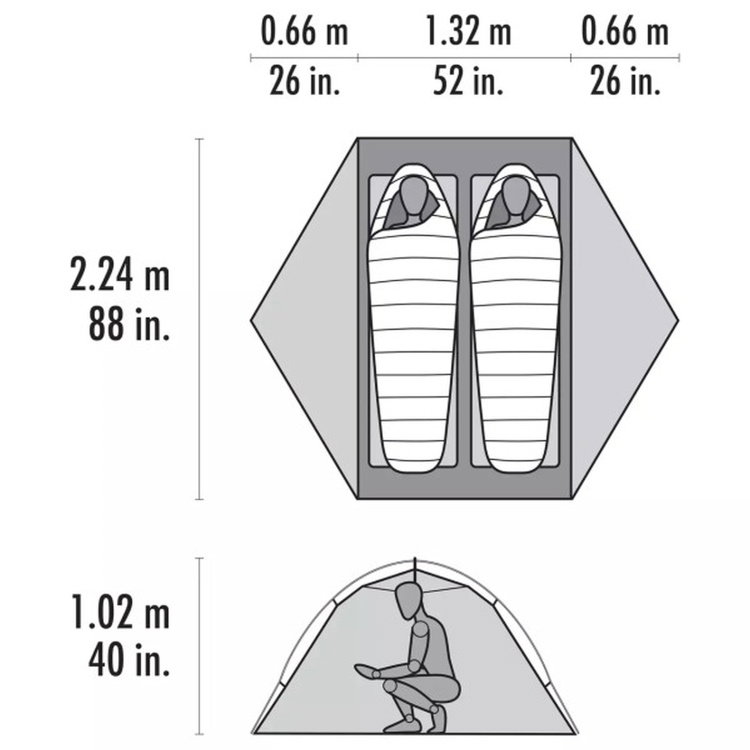 Grundriss / floor plan, 2 Personen