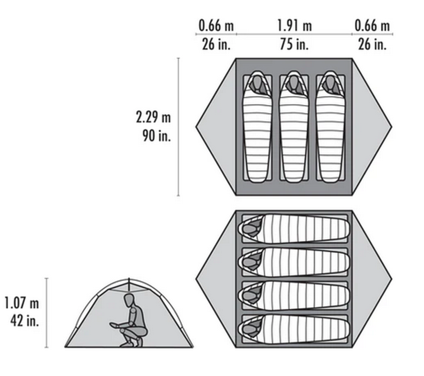Grundriss / floor plan, 3 Personen