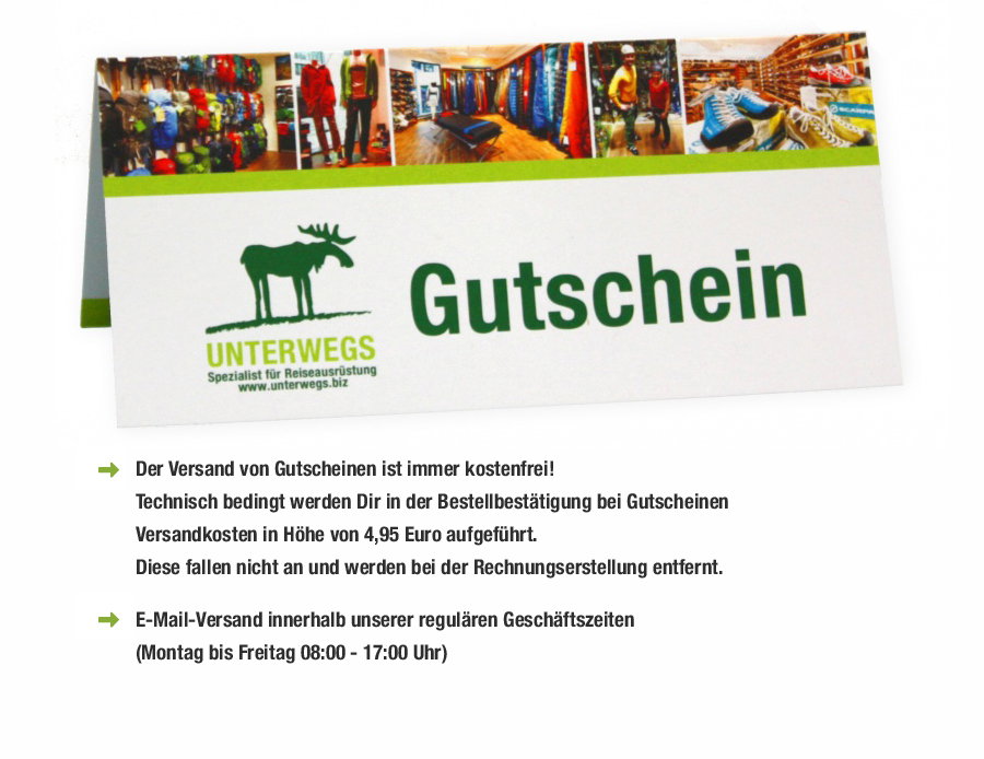 Unterwegs Geschenkgutschein Unterwegs Geschenkgutschein Gutschein DE ()