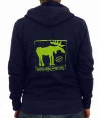 Earthpositive Womens Pullover Hood mit Retro Elch