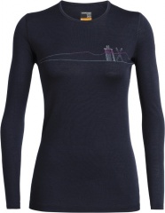 Womens 200 Oasis LS Crewe Single Line Snow