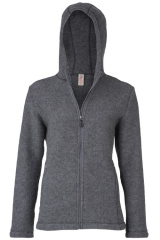 Jacke mit Kapuze Merino Wollfleece Damen