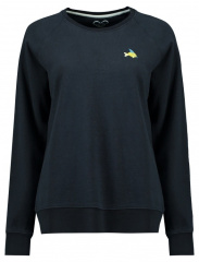 Blue Fleece Embroidery Sweater Women
