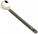 Titanium Long Handle Spoon w Polished Bowl